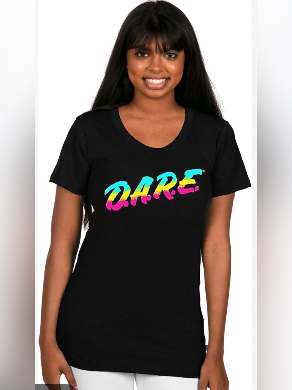 NWOT Tipsy Elves Retro D.A.R.E.  Neon Graphic Short Sleeve Tee Shirt - Size XL
